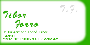 tibor forro business card